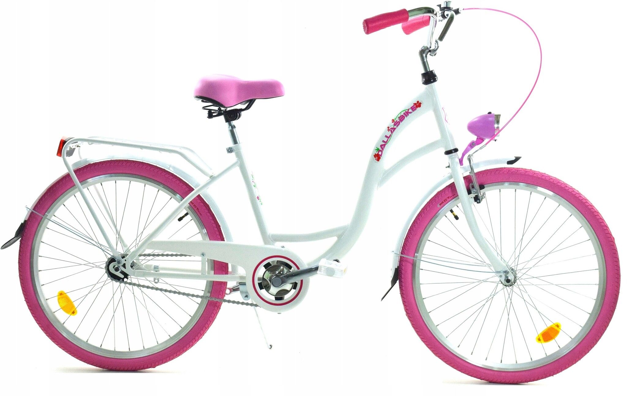 Meisjesfiets - 24 inch - roze/wit - Robuust