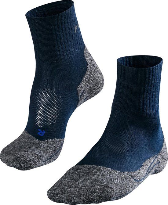 FALKE Ergonomic Sport System FALKE TK2 Cool Short Wandelsokken anti blaren, medium padding functioneel garen sportsokken heren blauw - Maat 44-45