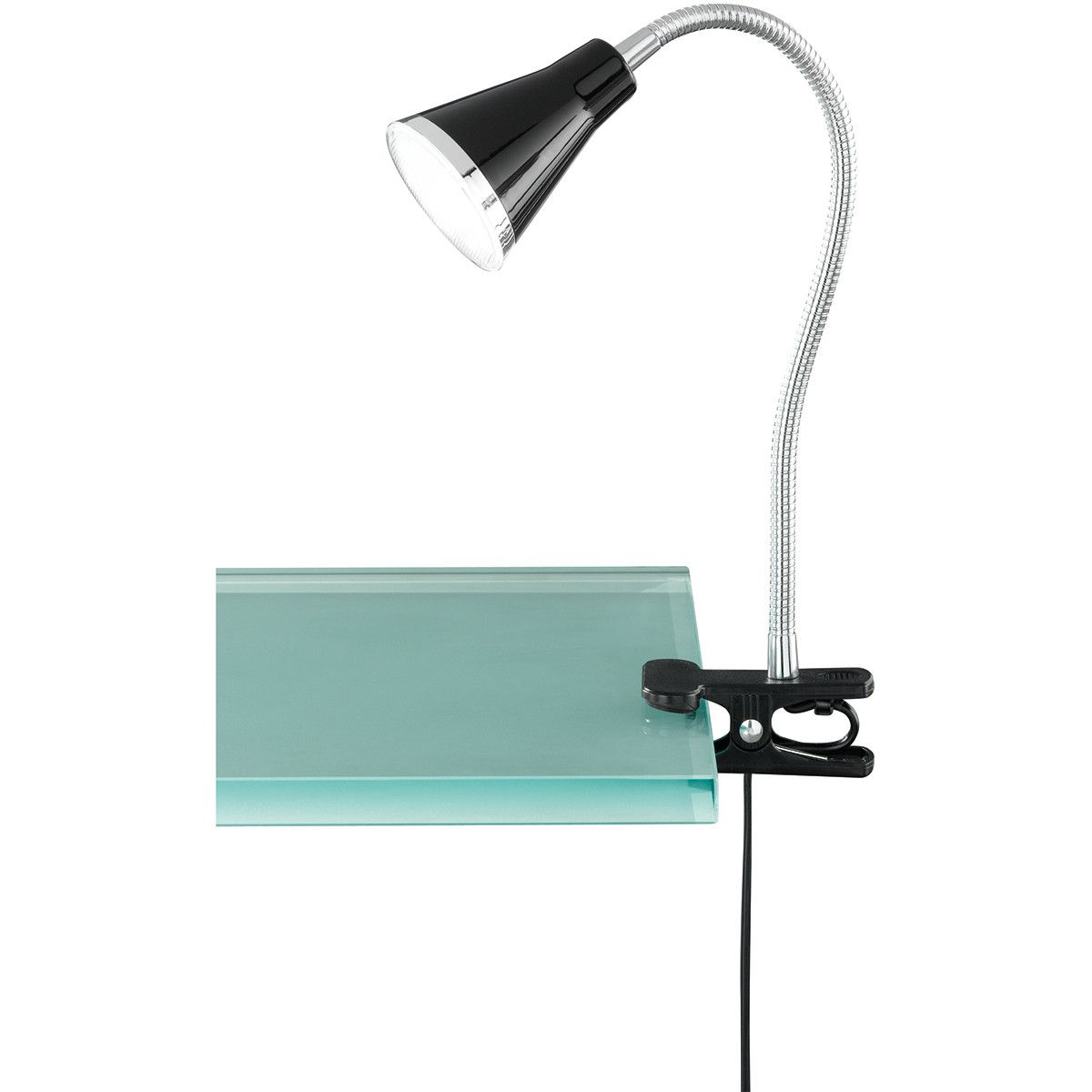 BES LED Trion Arora Klemlamp - 3W - Warm Wit 3000K - Zwart - Kunststof