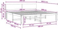vidaXL Tweepersoonsbed met hoofdbord ROSTOCK Naturel 200 x 200 cm