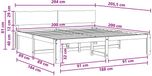 vidaXL Tweepersoonsbed met hoofdbord ROSTOCK Naturel 200 x 200 cm