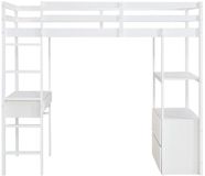 Vente-unique Hoogslaper hout wit 90 x 190 cm
