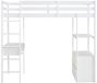 Vente-unique lit mezzanine bois blanc 90 x 190 cm