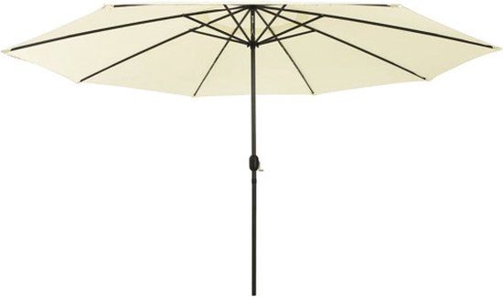 vidaXL Parasol met LED-verlichting 400 cm zandkleurig