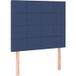 Tête de lit bleu 80x5x118/128 cm tissu