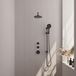 Brauer Black Edition Thermostatische Regendoucheset Inbouw - Hoofddouche 20 cm - Gebogen Wandarm - Handdouche 3 Standen - Doucheslang - Geintegreerde Glijstang - Mat Zwart