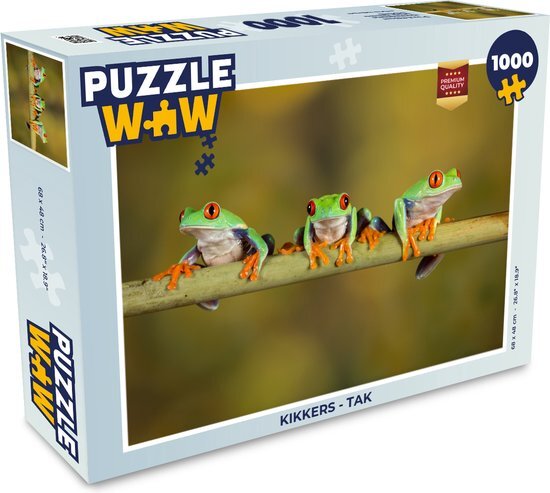 MuchoWow Puzzel Kikkers - Tak - Legpuzzel - Puzzel 1000 stukjes volwassenen