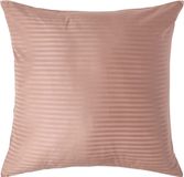 Homescapes Satijn Streep Katoen Kussensloop 80x80 cm – Taupe-beige – 100% Egyptisch Katoen – Draaddichtheid 330