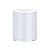 Merkloos / Sans marque Hobby/knutsel satijnen sierlint - ivoor wit - 10 cm x 25 mtr - cadeau lint