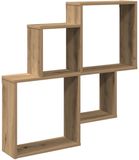 vidaXL Wandschap 80x15x78,5 cm bewerkt hout artisanaal eikenkleurig
