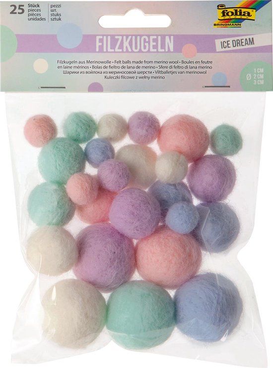 Folia Ice Dream Viltballetjes 4 stuks