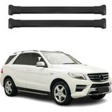 Omac Barres De Toit En Aluminium Pour Mercedes Classe M Gle W166 2012-2019 – Tüv / Din 75302:2019 – Charge Max 75 Kg – 2 Barres Noir