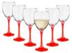 Merkloos Set van 6 Wijnglazen - 300 ml - Rood Glas