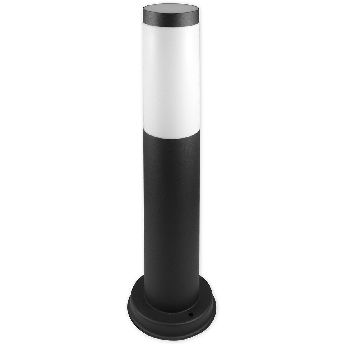 BES LED Prixa Malini Tuinpaal - 45cm - Mat Zwart - E27 - Rond - RVS