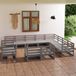 Maison Exclusive - Ensemble de jardin pour 12 personnes, gris, en pin massif
