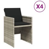 VidaXL Tuinstoel Terras Gecapitonneerde zitting Polyrattan, Staal Antraciet
