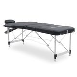 SPORTINATOR Premium massagebed met 3 zones, aangenaam ligcomfort door 4 cm bekleding, flexibele hoogteverstelling met knoppen, kan tot ca. 180 kg worden belast (zwart)