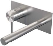 Brauer Brushed Edition Inbouw Wastafelmengkraan met Rechte Uitloop en Afdekplaat Model A2 RVS Geborsteld PVD