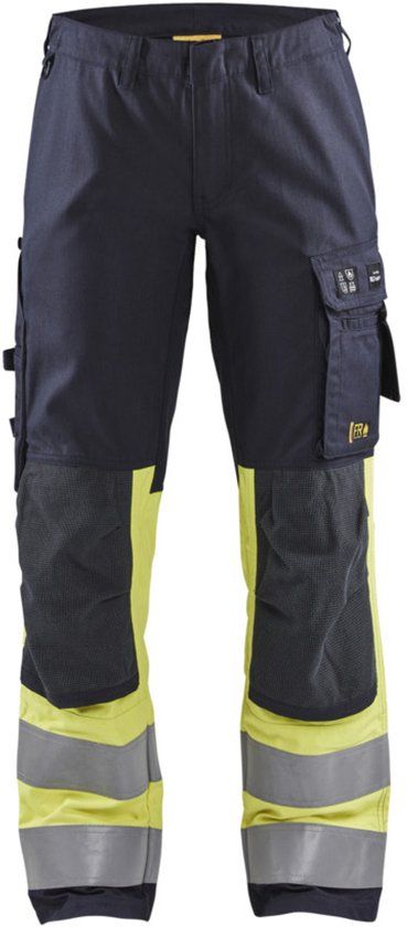 Blåkläder Multinorm dameswerkbroek Inherent met stretch 7187-1512 - Marine/High Vis Geel - C44