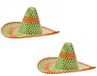 Merkloos 2x stuks gekleurde Mexicaanse sombrero hoeden 50 cm