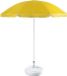 Parasol légère jaune de plage/jardin basique en nylon 200 cm + pied de parasol remplissable en plastique blanc