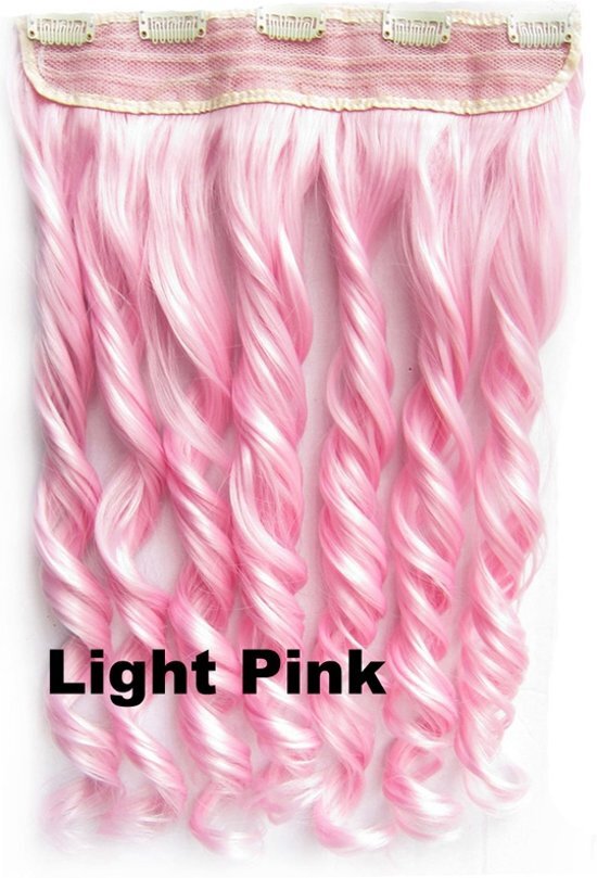 Brazilian Clip in 1 baan wavy Light Pink