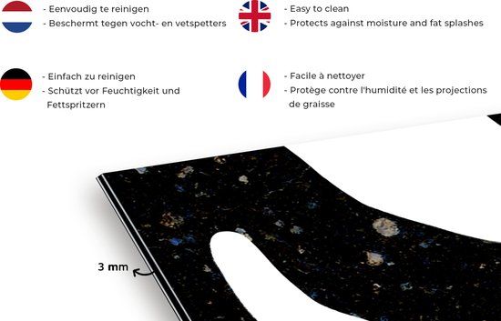 KitchenYeah Spatscherm keuken - Marmer print - Minimalisme - Abstract - Design - 120x80 cm - Achterwand keuken