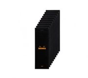 RHODIA 86009Cpack - Geniet Notitieblok voor Boodschappen N°8 Zwart - 7,4 x 21 cm - Gelijnd - 80 Afscheurbare Vellen - Clairefontaine Papier 80 g/m² - Omslag van Gecoat Karton - Pakket van 10 blokken