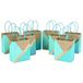 Hallmark Kleine papieren geschenkzakjes van 16 cm (pak van 8, Kraft, turquoise en mint)