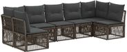 vidaXL - Banc de jardin - Set - 7 - pièces - Gris - poly - rotin