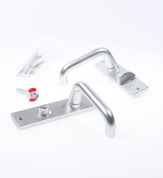 Nemef Deurkrukgarnituur F1 DIN links 3252wc 8x63 Aluminium