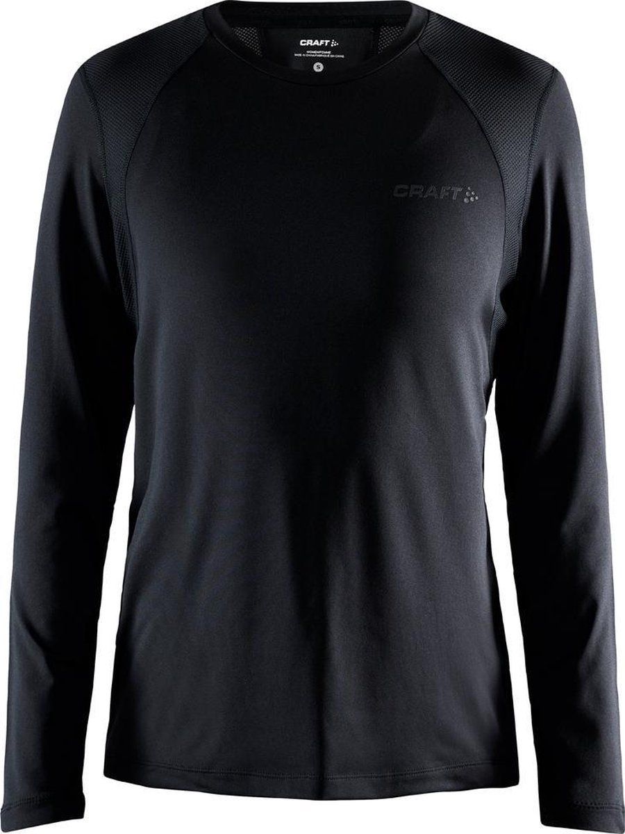 Craft Adv Essence L/S Tee Sportshirt Dames - Zwart - 7318573303514
