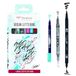 Tombow Urban Letterset, kalligrafie en handlettering set met Fudenosuke Brush Pen ABT Dual Brush Pen incl. watertankpenseel en handleiding van Iván Caiña [LS-WSBHS]