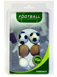 Carromco Tafelvoetbal ballen 2 x zwart/wit 2 x wit 2 x effen kurk