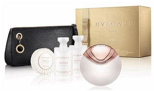 Bulgari Bvlgari Aqva Divina gift set 65 ml eau de toilette + 40 ml body lotion + 40 ml shower gel + zeep + toilettas