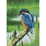 Heritage kruissteekset telstof "ijsvogel", telpatroon, NAKF1508-E, 15 x 21 cm