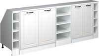 Vicco R-Line Keukenkast voor schuine wand – 210 cm Set van 5 kastrompen 60 cm diepte Wit Landhuis