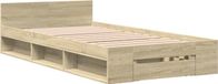 vidaXL Bedframe met lade, Bewerkt hout, Sonoma eikenkleurig, 100x200 cm