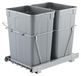 Poubelle extractible, 2x35 litres, double séparation des déchets, système de rails