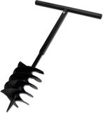 vidaXL Grondboor met handvat en schroefkop 200 mm (zwart)