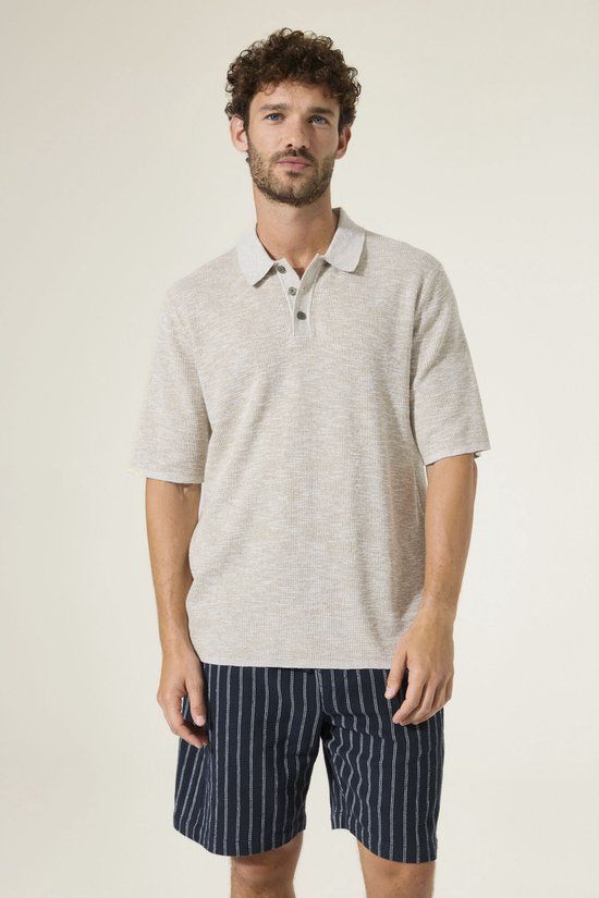 Garcia Heren Effen Polo Bruin Korte mouw
