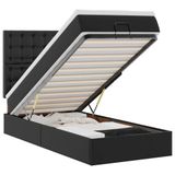 VidaXL Ottoman bed met matras en LED's 100x200cm kunstleer zwart