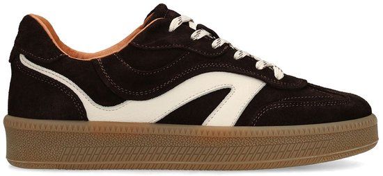 Manfield - Dames - Bruine suède sneakers - Maat 36