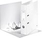 Leitz Kwaliteitsordner 180°, pak van 10, A4, 8 cm rugbreedte, gelamineerd grijs karton, wit, WOW-serie