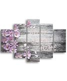 Homemania Wandafbeelding, bloemenmotief, 5 stuks, natuur, voor woonkamer, meerkleurig, 95 x 0,3 x 60 cm, HM205MDF097, MDF