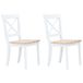 VidaXL Eetkamerstoelen 2 stuks massief rubberwood naturel en wit