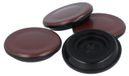 Pianovoeten - Teflon - Wieltjes - 65 mm - Set van 4 - Bruin