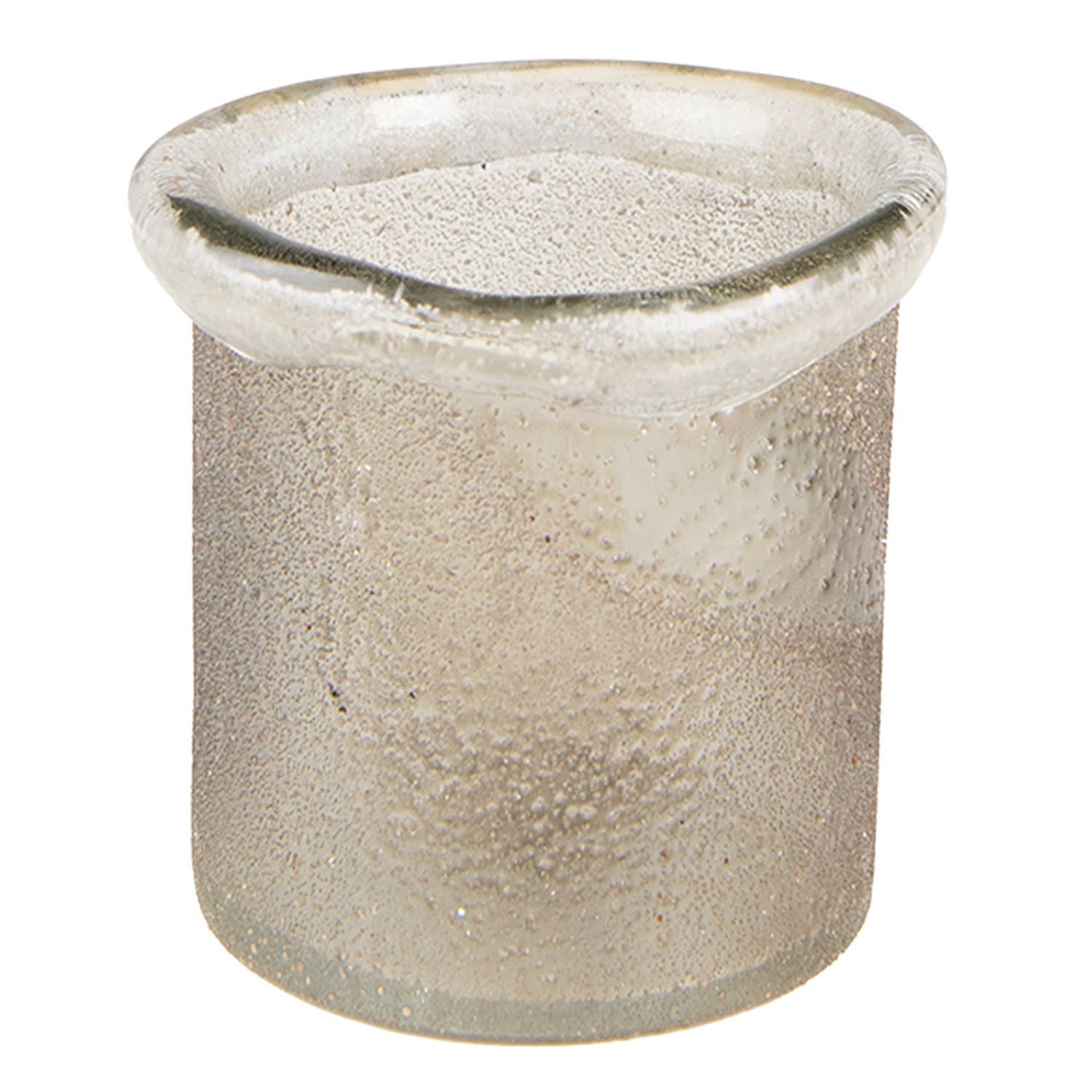 Clayre & Eef Theelichthouder Ø 9x9 cm Groen Glas