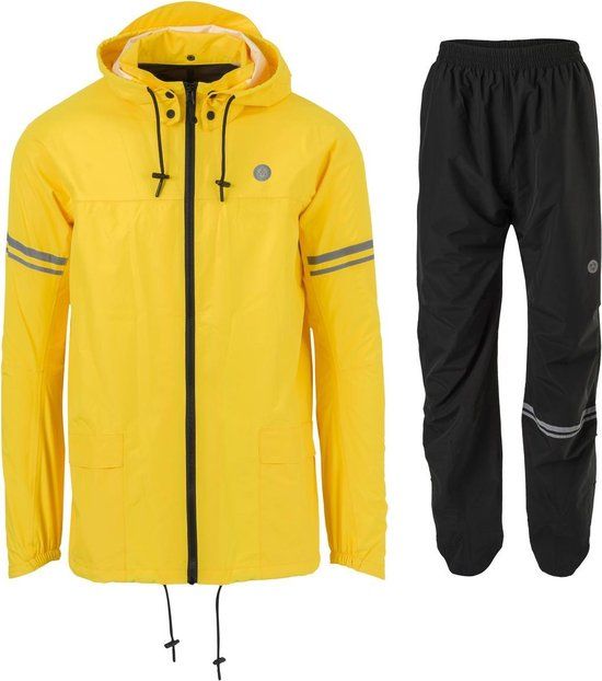 AGU Original Regenpak Essential - Geel - Maat M - Unisex - Waterdicht & Ademend