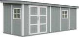 Timbela M941-CAVERN STEEL - LP SmartSide Tuinhuis op houtbasis - 14,3 m² - 648x248xH231 cm - met vloer en verf